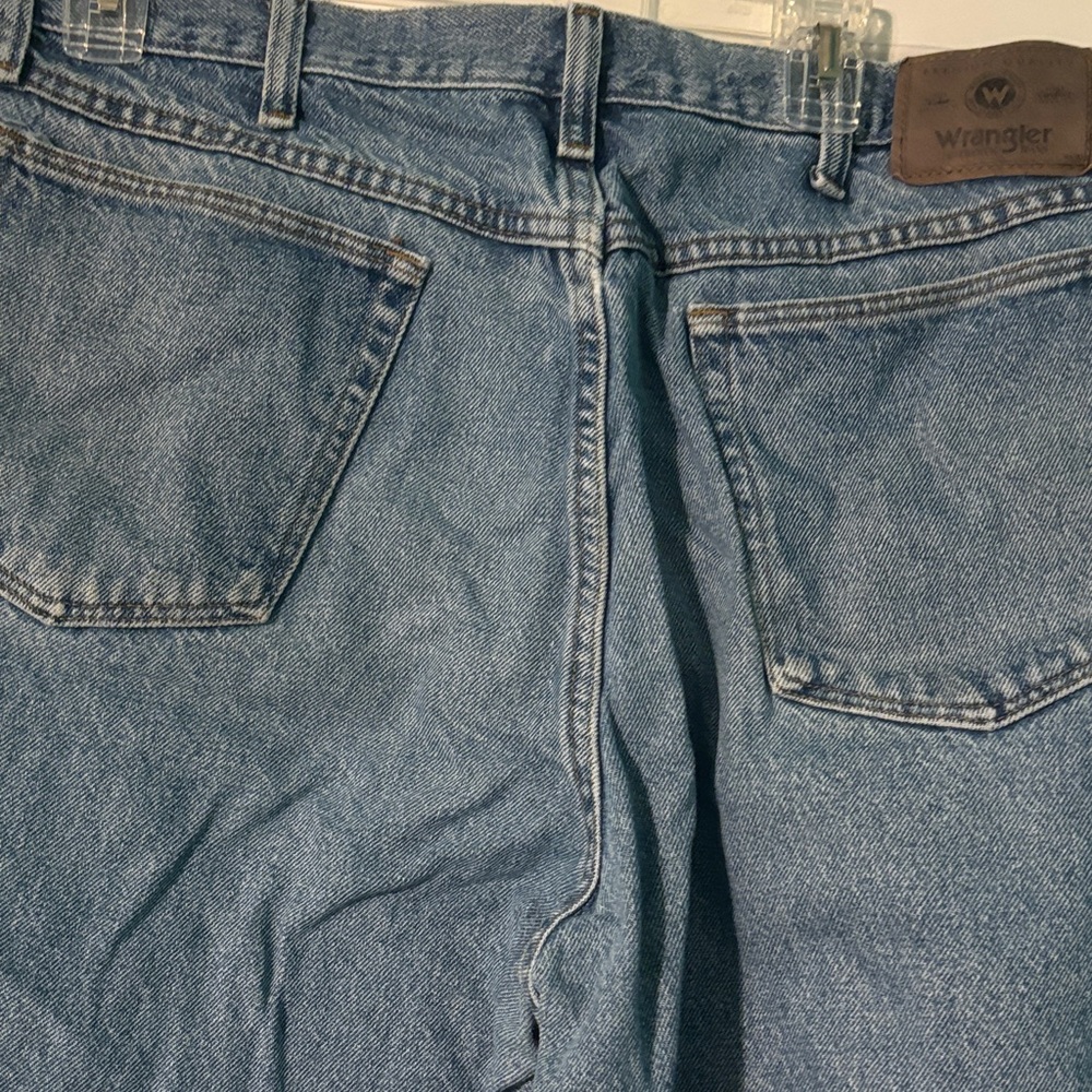 Vintage Western 80s Wrangler Men's Mid Wash Blue Jean Shorts - Picture 5 of 7
